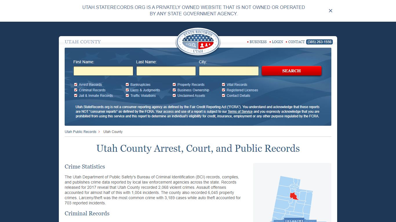 Utah County Arrest, Court, and Public Records