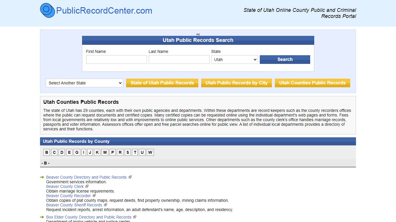 Utah County Public Records