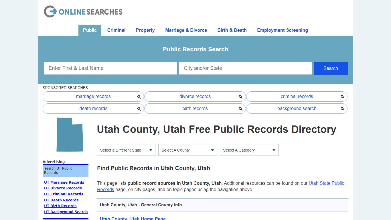 Utah County, Utah Public Records Directory